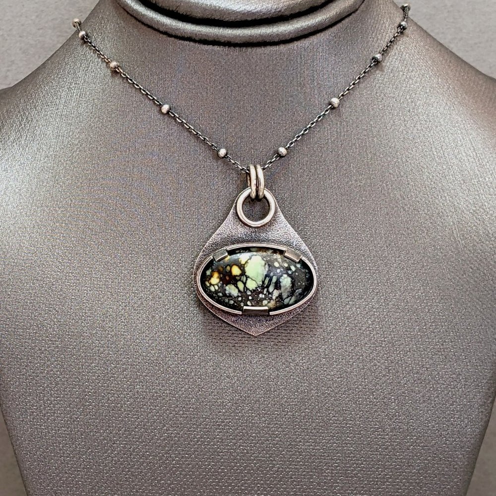 Turquoise and Silver Necklace Handmade